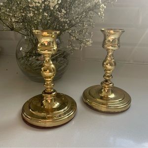 4.5” Vintage Baldwin Polished Brass Candlesticks Set of 2
